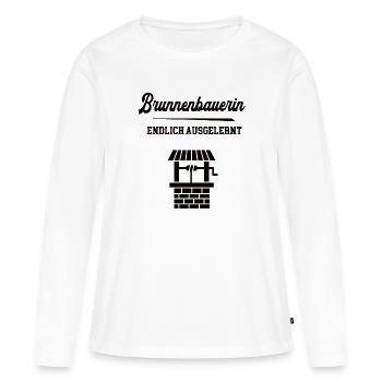 Brunnenbauerin Ausbildung Bestanden Azubi Lehre - Frauen Premium Bio Langarmshirt - Weiß - Vorne - Julia (174cm)