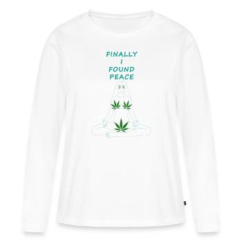 Finalement, j’ai trouvé la paix - T-shirt manches longues Premium bio Femme - blanc - Devant - Julia (174cm)