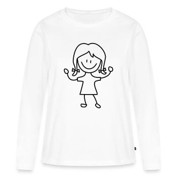 Kind Maedchen Kindergarten - Frauen Premium Bio Langarmshirt - Weiß - Vorne - Julia (174cm)