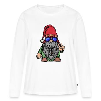 Bart Vollbart Gesichtsbehaarung Bartfrisur - Frauen Premium Bio Langarmshirt - Weiß - Vorne - Julia (174cm)