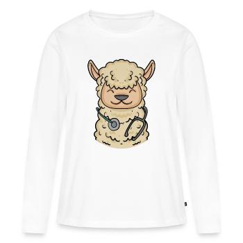 Vétérinaire Animal Vétérinaire Médecine Cadeau - T-shirt manches longues Premium bio Femme - blanc - Devant - Julia (174cm)