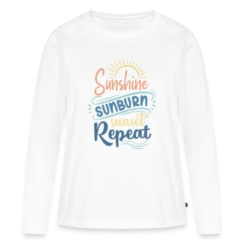 Soleil Coup De Soleil Coucher De Soleil Répéter - T-shirt manches longues Premium bio Femme - blanc - Devant - Julia (174cm)