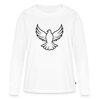 Taube - Frauen Premium Bio Langarmshirt - Weiß - Vorne - Julia (174cm)