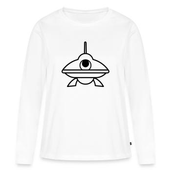 soucoupe volante - T-shirt manches longues Premium bio Femme - blanc - Devant - Julia (174cm)