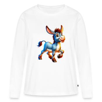 Donkey Mule - Women's Premium Organic Long Sleeve Shirt - white - Front - Julia (174cm)
