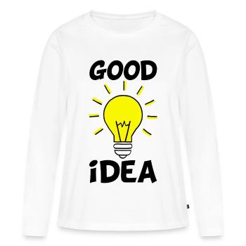Die richtige Idee - Frauen Premium Bio Langarmshirt - Weiß - Vorne - Julia (174cm)