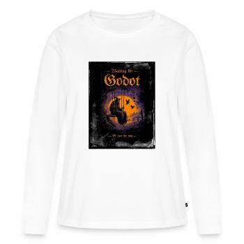 En attendant Godot - T-shirt manches longues Premium bio Femme - blanc - Devant - Julia (174cm)