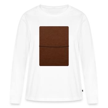 Journal en cuir - T-shirt manches longues Premium bio Femme - blanc - Devant - Julia (174cm)