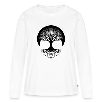 Tree of Life - Quelle des Lebens - InkUnited - Frauen Premium Bio Langarmshirt - Weiß - Vorne - Julia (174cm)