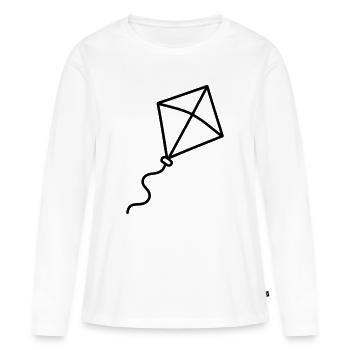 Kite - Women's Premium Organic Long Sleeve Shirt - white - Front - Julia (174cm)