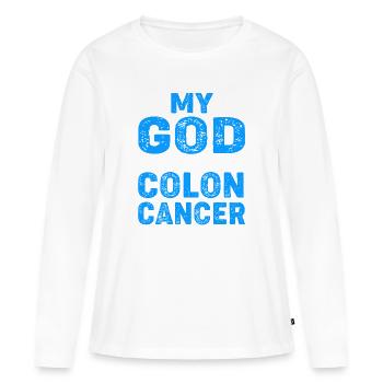 Côlon, cancer, gros intestin - T-shirt manches longues Premium bio Femme - blanc - Devant - Julia (174cm)