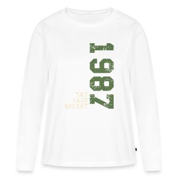 Geburtstag 1987 1987 Geburtstag 1987 Geburtstag - Frauen Premium Bio Langarmshirt - Weiß - Vorne - Julia (174cm)