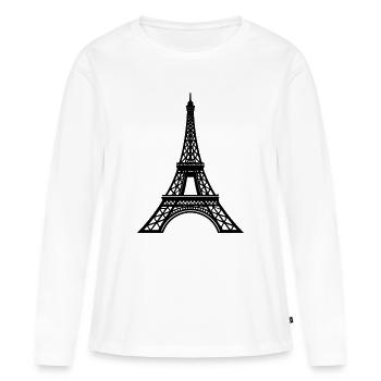 Tour Eiffel - T-shirt manches longues Premium bio Femme - blanc - Devant - Julia (174cm)