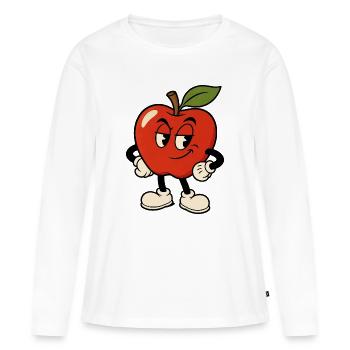 Apple Charm Cartoon - Women's Premium Organic Long Sleeve Shirt - white - Front - Julia (174cm)