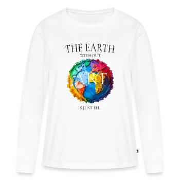 La Terre sans design artistique - T-shirt manches longues Premium bio Femme - blanc - Devant - Julia (174cm)