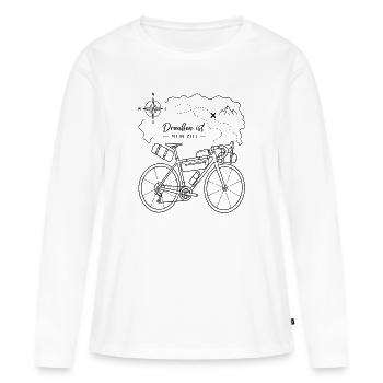Radreise Traummotiv Kompass Berge - Frauen Premium Bio Langarmshirt - Weiß - Vorne - Julia (174cm)