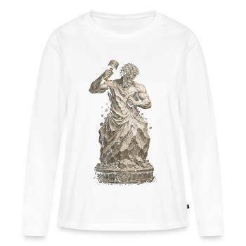 Tailleur de pierre Tailleur de pierre - T-shirt manches longues Premium bio Femme - blanc - Devant - Julia (174cm)