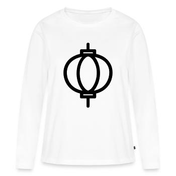 lanterne chinoise - T-shirt manches longues Premium bio Femme - blanc - Devant - Julia (174cm)