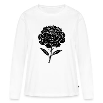 Fleur de Œillet - T-shirt manches longues Premium bio Femme - blanc - Devant - Julia (174cm)