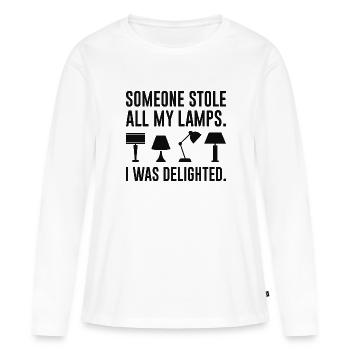 Jemand hat alle meine Lampen gestohlen - Frauen Premium Bio Langarmshirt - Weiß - Vorne - Julia (174cm)