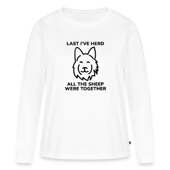 Dernier que j’ai troupeau - T-shirt manches longues Premium bio Femme - blanc - Devant - Julia (174cm)