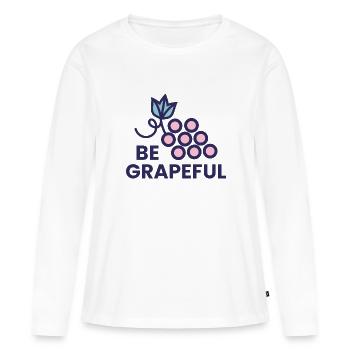 Soyez raisin - T-shirt manches longues Premium bio Femme - blanc - Devant - Julia (174cm)