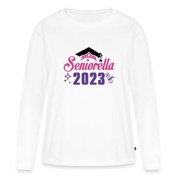 Senioren 2023 - Frauen Premium Bio Langarmshirt - Weiß - Vorne - Julia (174cm)