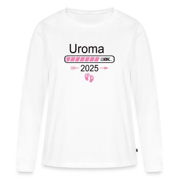 Uroma Werden 2025 Schwangerschaft Verkünden Baby - Frauen Premium Bio Langarmshirt - Weiß - Vorne - Julia (174cm)