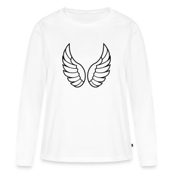Ailes d'ange - T-shirt manches longues Premium bio Femme - blanc - Devant - Julia (174cm)