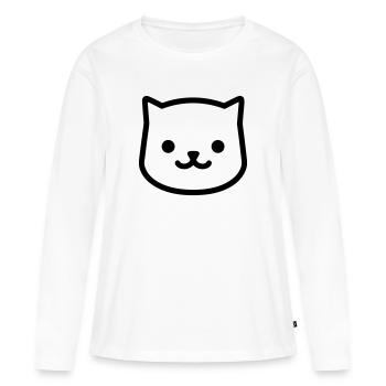 Chaton - T-shirt manches longues Premium bio Femme - blanc - Devant - Julia (174cm)
