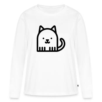 chaton - T-shirt manches longues Premium bio Femme - blanc - Devant - Julia (174cm)