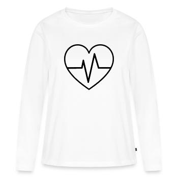 heartbeat - Women's Premium Organic Long Sleeve Shirt - white - Front - Julia (174cm)