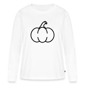 citrouille - T-shirt manches longues Premium bio Femme - blanc - Devant - Julia (174cm)