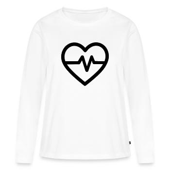 heartbeat - Women's Premium Organic Long Sleeve Shirt - white - Front - Julia (174cm)