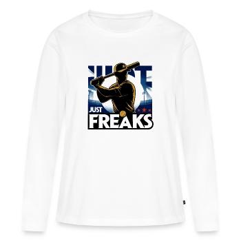 Just Freaks Baseball Sport Team - Just Freaks ® - T-shirt manches longues Premium bio Femme - blanc - Devant - Julia (174cm)