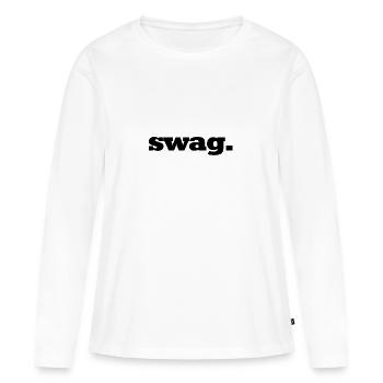 swag. - T-shirt manches longues Premium bio Femme - blanc - Devant - Julia (174cm)