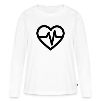 heartbeat - Women's Premium Organic Long Sleeve Shirt - white - Front - Julia (174cm)