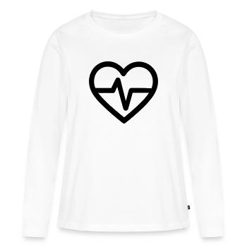 heartbeat - Women's Premium Organic Long Sleeve Shirt - white - Front - Julia (174cm)