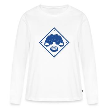 Télescope binoculaire - T-shirt manches longues Premium bio Femme - blanc - Devant - Julia (174cm)