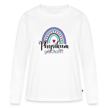 Physikum geschafft!!! Medizinstudent Universität - Frauen Premium Bio Langarmshirt - Weiß - Vorne - Julia (174cm)
