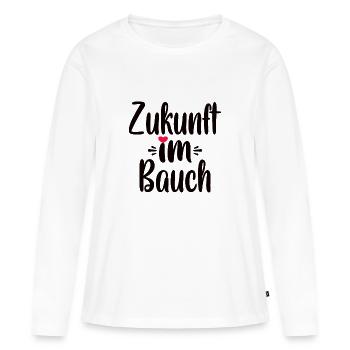 Zukunft Im Bauch - Schwangerschaft Schwanger Baby - Frauen Premium Bio Langarmshirt - Weiß - Vorne - Julia (174cm)
