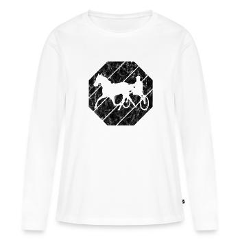 Chevaux de trot Trabrennsport Courses de chevaux - T-shirt manches longues Premium bio Femme - blanc - Devant - Julia (174cm)