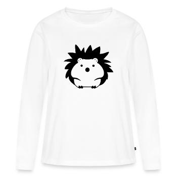 Hérisson - T-shirt manches longues Premium bio Femme - blanc - Devant - Julia (174cm)