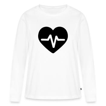 heartbeat - Women's Premium Organic Long Sleeve Shirt - white - Front - Julia (174cm)