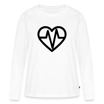 heartbeat - Women's Premium Organic Long Sleeve Shirt - white - Front - Julia (174cm)