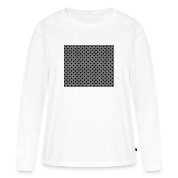 Tupfen-Schwarz auf Grau - Women's Premium Organic Long Sleeve Shirt - white - Front - Julia (174cm)