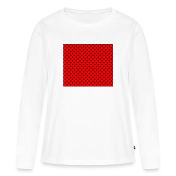 Tupfen Schwarz auf Rot - Women's Premium Organic Long Sleeve Shirt - white - Front - Julia (174cm)