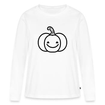citrouille - T-shirt manches longues Premium bio Femme - blanc - Devant - Julia (174cm)
