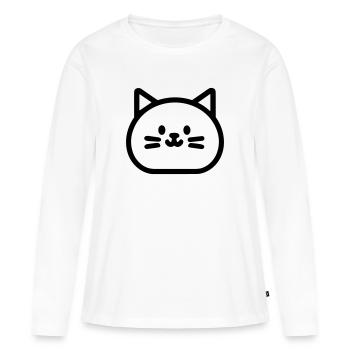 chaton - T-shirt manches longues Premium bio Femme - blanc - Devant - Julia (174cm)