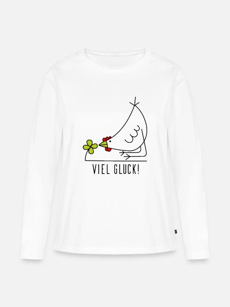 Viel Glück - Frauen Premium Bio Langarmshirt - Weiß